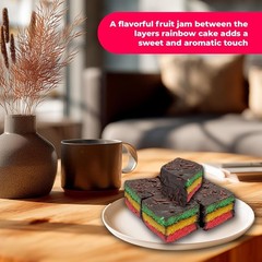 Rainbow Layer Gourmet Cookies – Authentic Almond Rainbow Cookies-16oz