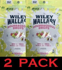 2x Wiley Wallaby SOURRAGEOUS DROPS Sour Licorice With a Candy Shell 6 Oz 2 PACK