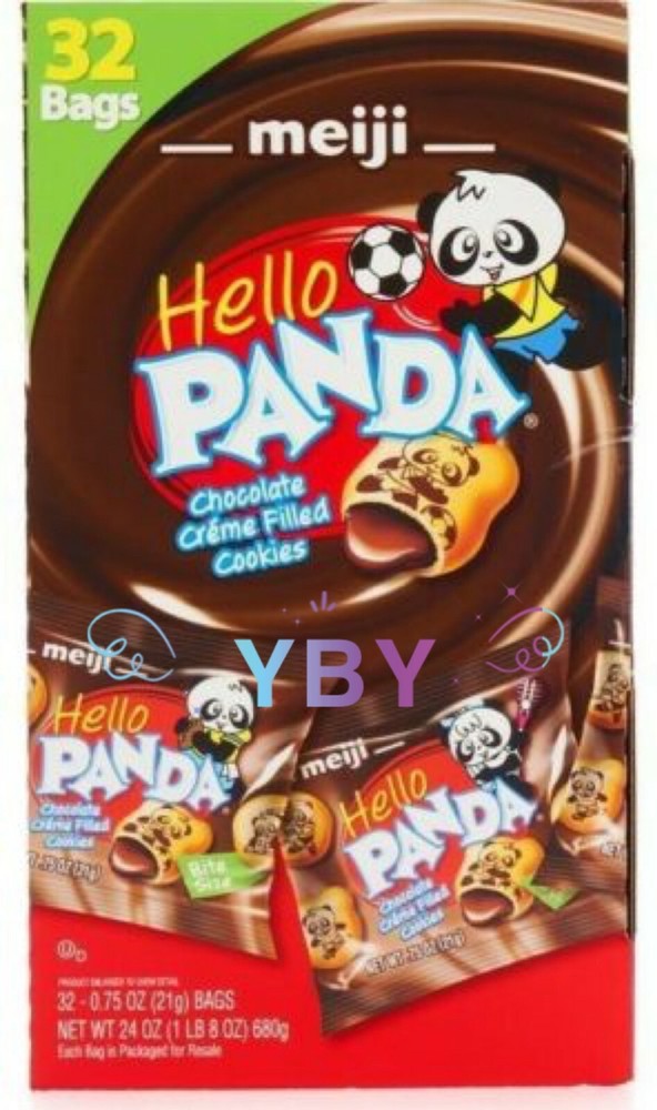 Meiji Hello Panda Chocolate Creme Filled Cookie Vend Pack 32 ct 24 oz