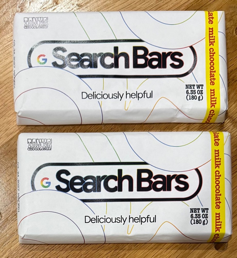 2x AI Google Search Bar Tony’s Chocolonely LIMITED EDITION chocolate Gemini