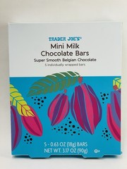 Trader Joe’s Mini Milk Chocolate Bars 100 Calories 4 PACKS Each 3.17 oz