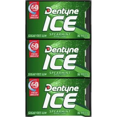 Dentyne Ice Spearmint, Sugar Free Gum, 9 Packs of 16 Pieces (144 Total Pieces)