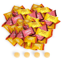 Ginger Candy Assorted Fruit Flavors, 2 Lb Bag, Individually Wrapped Healthy Cand