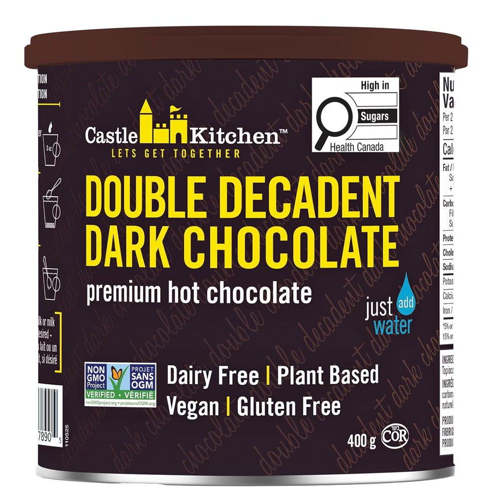 Double Decadent Dark Chocolate Hot Cocoa Mix-Dairy-Free, Vegan, Plant Based, Glu