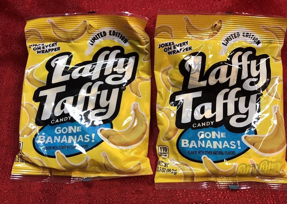 2 -3.5oz Bags LAFFY TAFFY Limited Edition Chewy Candy GONE BANANAS