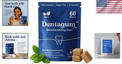 60 Pieces Sugar-Free Remineralizing Gum for Enamel Repair & Cavity Protection