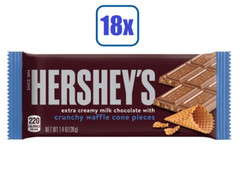 18x Bars Hershey’s Crunchy Waffle Cone Pieces Creamy Chocolate Candy – 1.4oz