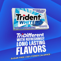 White Peppermint Sugar-Free Chewing Gum, 9 Packs of 16 Pieces (144 Total Pieces)