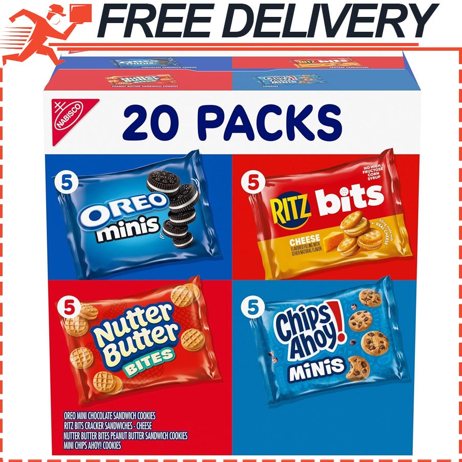 Nabisco Mix Variety Pack, OREO, CHIPS AHOY, Nutter Butter, RITZ, 20 Snack Packs