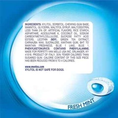 Mentos Pure Fresh Sugar-Free Chewing Gum with Xylitol,Fresh Mint,Pack of 4, 50pc
