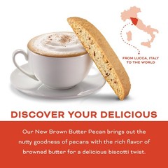 Nonni’s Brown Butter Pecan Biscotti, Nutty 1-Pack (5.52 Ounces), brown