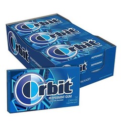 Orbit Peppermint Sugarfree Gum, 14 count (Pack of 12)