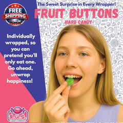 Assorted Fruit Button Hard Candy – about 75 Individually Wrapped Pieces, Bold As