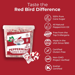 Soft Peppermint Candy, Individually Wrapped, Gluten Free Breath Mints, 52 Oz Tub