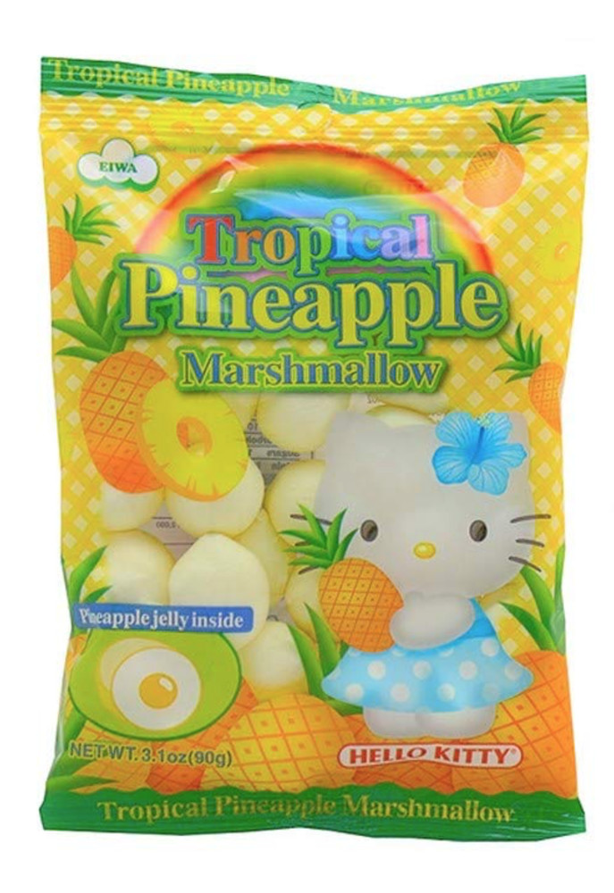 HELLO KITTY Pineapple Marshmallow Candy W/ Jelly 3.1 oz Free Shipping !!