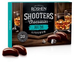Roshen Shooters Rum Brandy Whiskey Cherry Liqueur Filled Chocolate Candies 150g