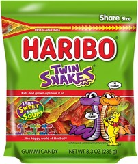 HARIBO Twin Snakes Sweet and Sour Gummies 8.3 oz