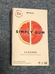 Simply Gum Cleanse Grapefruit & Prickly Pear Pellet Gum 55 Pieces Vegan Non-GMO