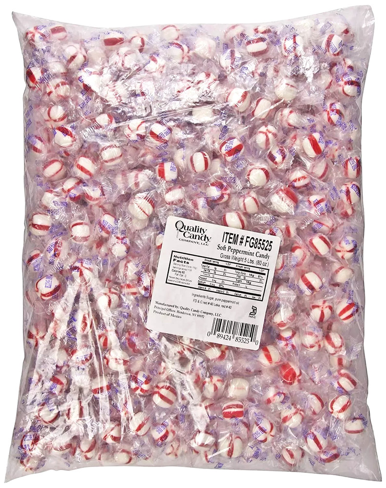 King Leo Soft Peppermint Flavor Puffs, Diet-Friendly, Bulk Hard Candy (5 Pounds)