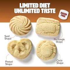 Sugar Free Butter Cookies – 36 Count Assorted Shortbread for Diabetics, 11oz