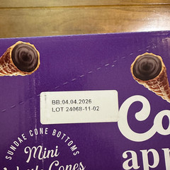 6 Packs Cone Appetit Dark Chocolate Mini Waffle Cone 4.23 Oz Each