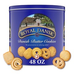 Danish Butter Cookies 48oz Tin – Traditional Assortment, Made with Real Butter,