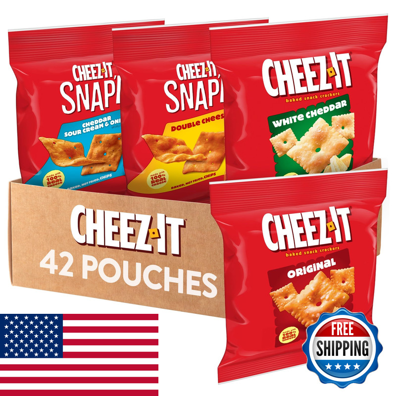 Cheez-It Cheese Crackers Baked Snack Crackers Lunch Snacks Variety Pack 42 Packs