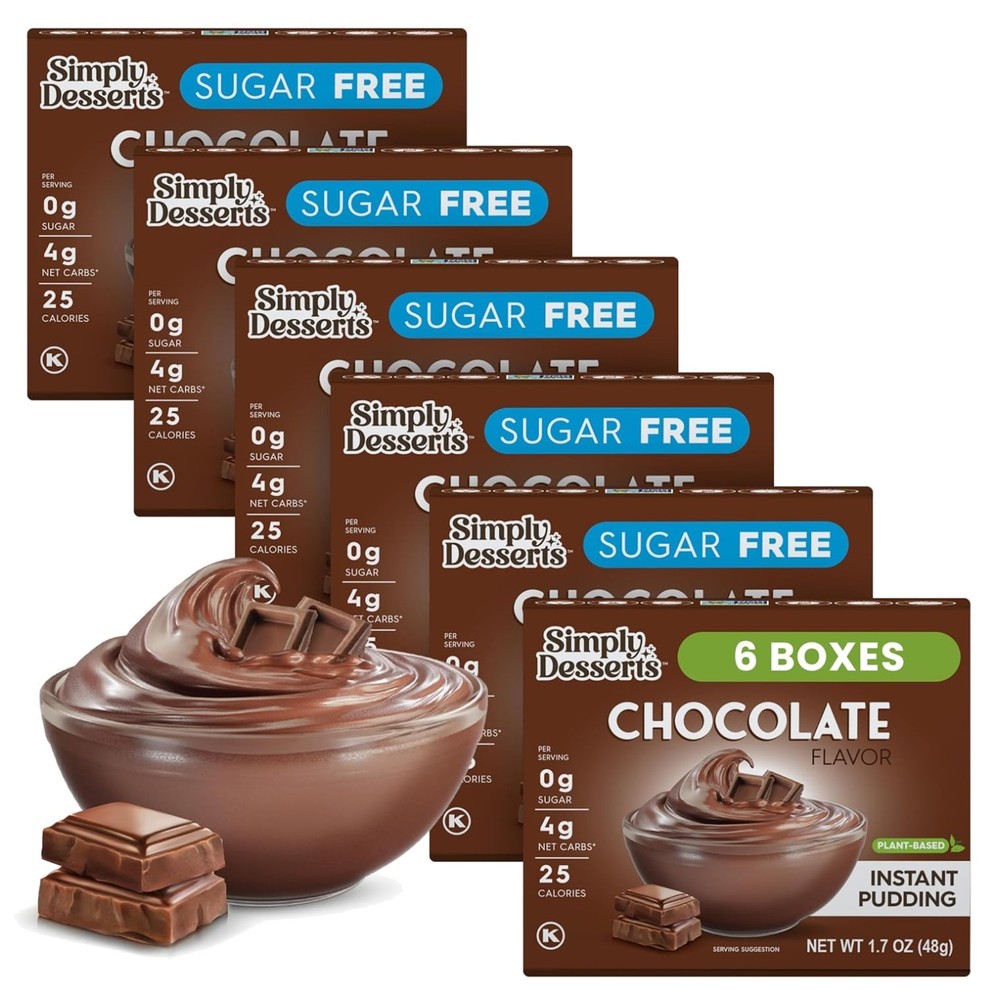 Sugar-Free Chocolate Pudding, Low-Calorie, Diabetic-Friendly