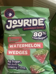 Joyride Sweet Candy Sour Watermelon Wedges, 3.5oz, Plant-Based Case of 10.