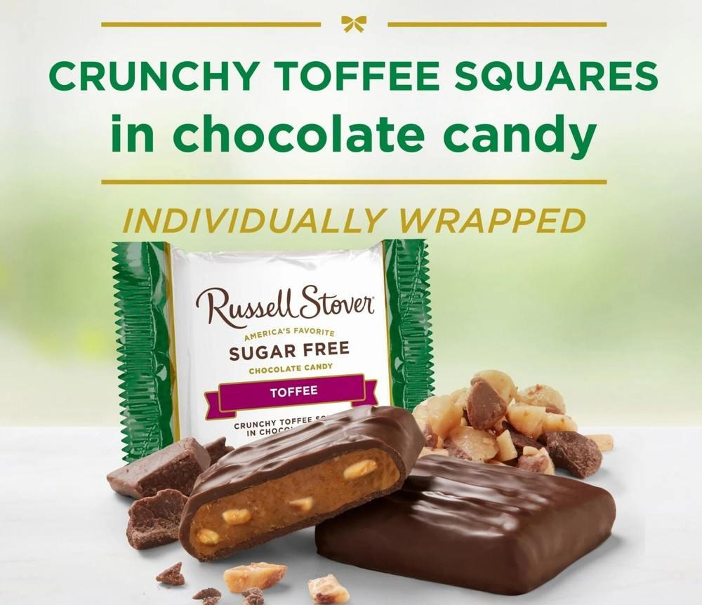 SUGAR FREE RUSSELL STOVER TOFFEE SQUARE CHOCOLATE CANDY BULK VALUE BAG PRICE!!!!
