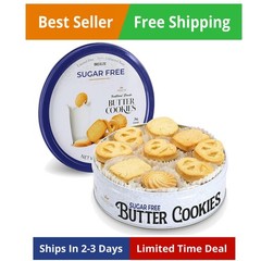 Sugar Free Butter Cookies 36 Count Traditional Danish Cookies, Assorted