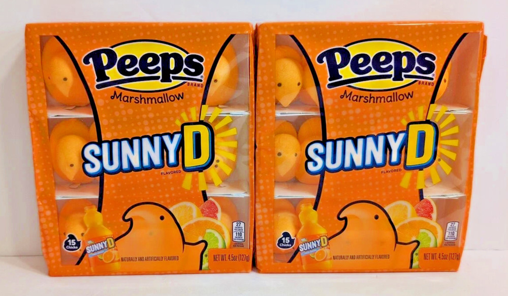Peeps Sunny D 15 Count – 2 Pack – New Flavor – RARE 30 total