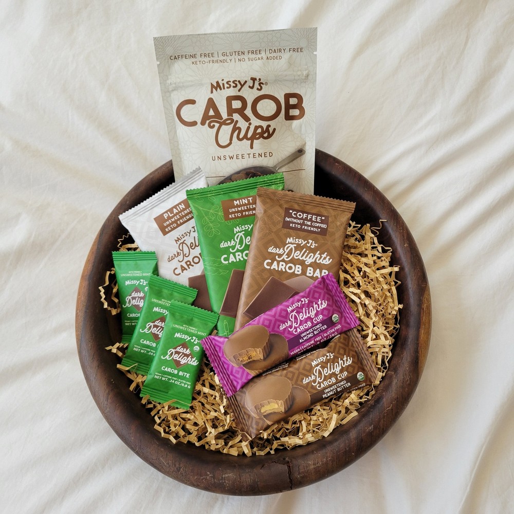 Missy J’s Organic Carob Unsweetened Everything Sampler pack, 9 Delicious Item
