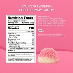 Gummy Candy Pink Strawberry Puffs – Bulk Pack 2 Pounds