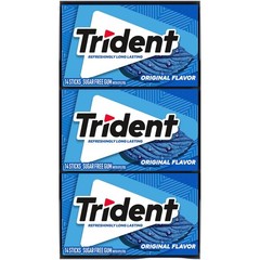 Trident Original Flavor Sugar-Free Chewing Gum, 14 Count (Pack of 12), White
