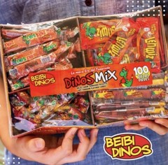 DINOS MIX SURTIDO DE DULCES DE TAMARINDO PICOSITOS – CAJA GRANDE CON 100 PIEZAS