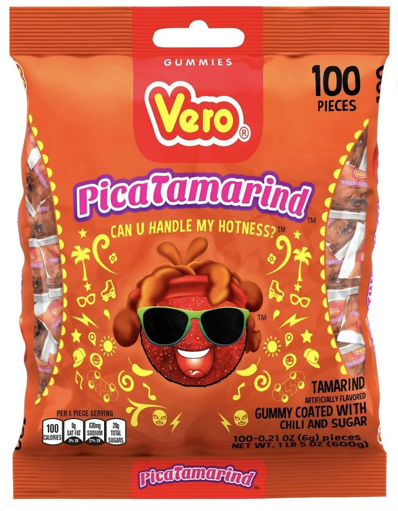 Vero Pica Tamarind Hard Gummy Mexican Candy Tamarindo 100pcs
