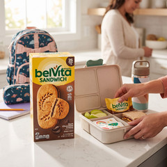 belVita Breakfast Sandwich Biscuits, Dark Chocolate Creme, 1.76 oz, 25-count