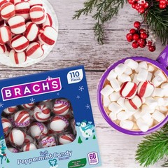 Holiday Soft Peppermint Candy Tub – Individually Wrapped Mints, 19oz, 110 Pieces