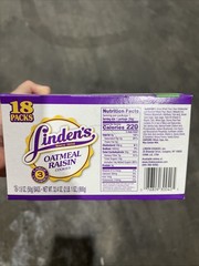 Limited Lindens Fresh Oatmeal Raisin Cookie – 3 Large Cookies/pack (18 Packs)