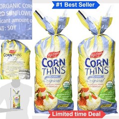 Organic Popped Corn Thins 5.3 Oz 2 Pack Gluten Free Low Calorie Snack