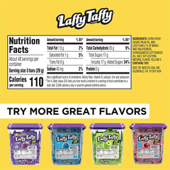 40x Pieces Laffy Taffy Banana Flavored Taffy Candy Pieces No Artificial Flavors!