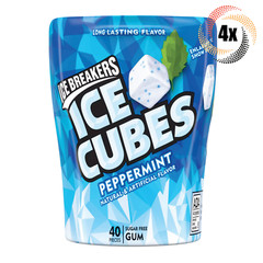 4x Bottles Ice Breakers Peppermint Flavor Ice Cubes | 40 Pieces Per Bottle