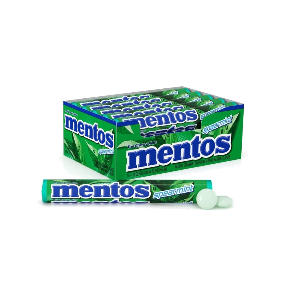 Spearmint Chewy Mint Rolls, 14 Pieces per Roll – 15 Pack