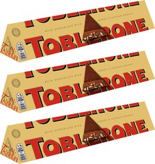 3 TOBLERONE Swiss Milk Chocolate Bars with Honey and Almond Nougat 100g 3.5oz