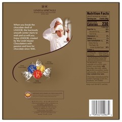 Gourmet LINDOR Truffles Gift Box: Assorted Milk, Dark, White Chocolates, 7.6 oz.