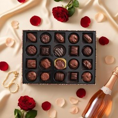 Cremelle Chocolate Gift Box, 20 Pieces Collection of Valentine’s Day Chocolate G