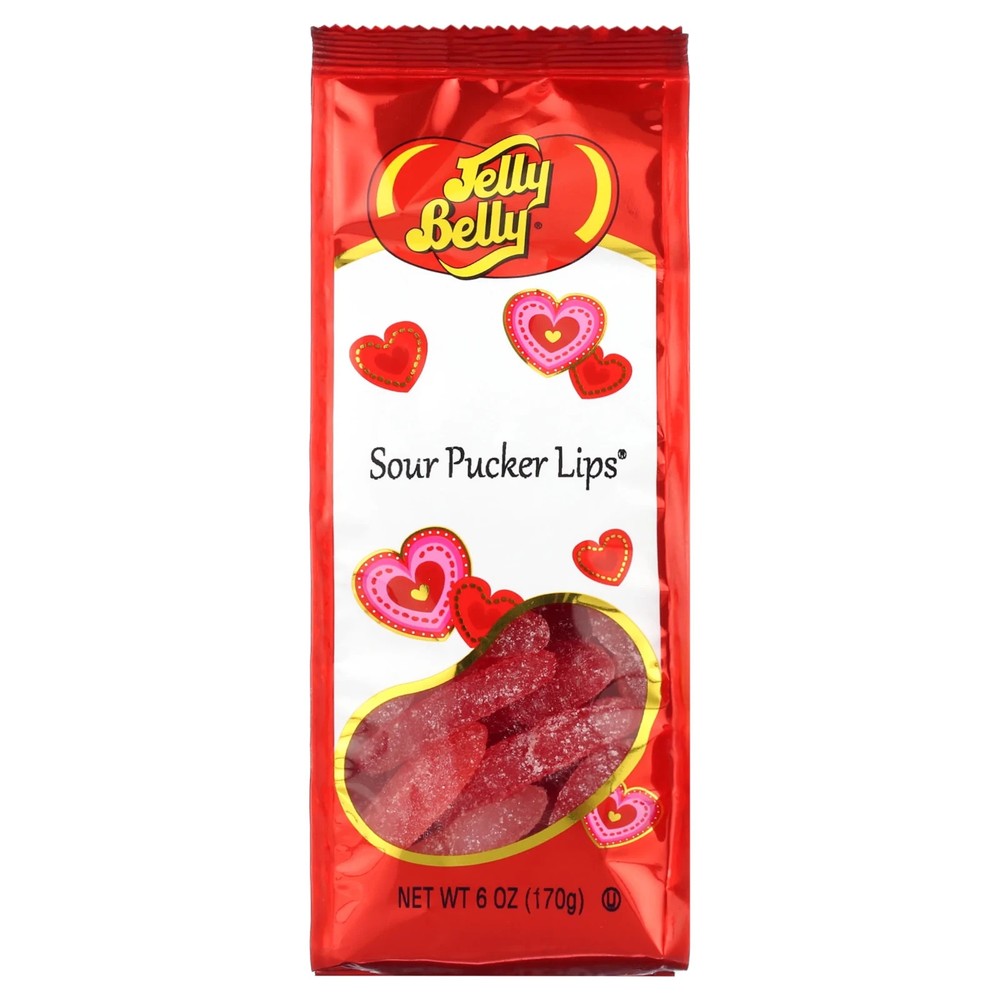 Jelly Belly 6 oz. SOUR PUCKER LIPS Candy Love Kiss Gummy