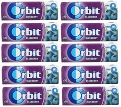 10 x WRIGLEY’S ORBIT BLUEBERRY Flavor Sugarfree Chewing Gum 14g 0.49oz