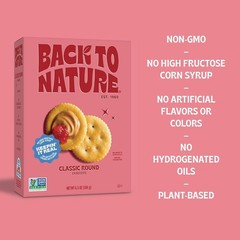Back to Nature Classic Round Crackers, Non-GMO, Vegan Friendly Snack Cracker, Ma